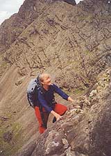 Jill on Twopenny Buttress, Cuillins